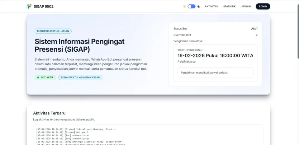 Preview SIGAP - Attendance Reminder Information System